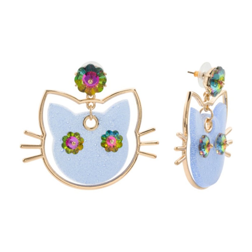 NWT Betsey Johnson KITTY JELLY EARRINGS